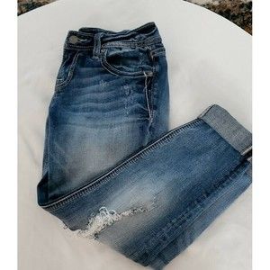 Miss Me Womens Low Rise Signature Ankle Skinny Jeans Distress Embellished 26X25